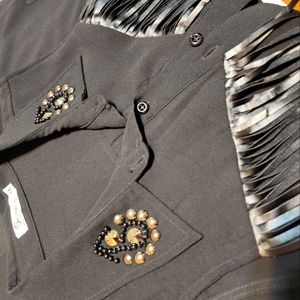 Baciano Womans Medium Black Sleeveless Top